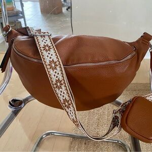 Vegan Leather XL Crossbody Bag